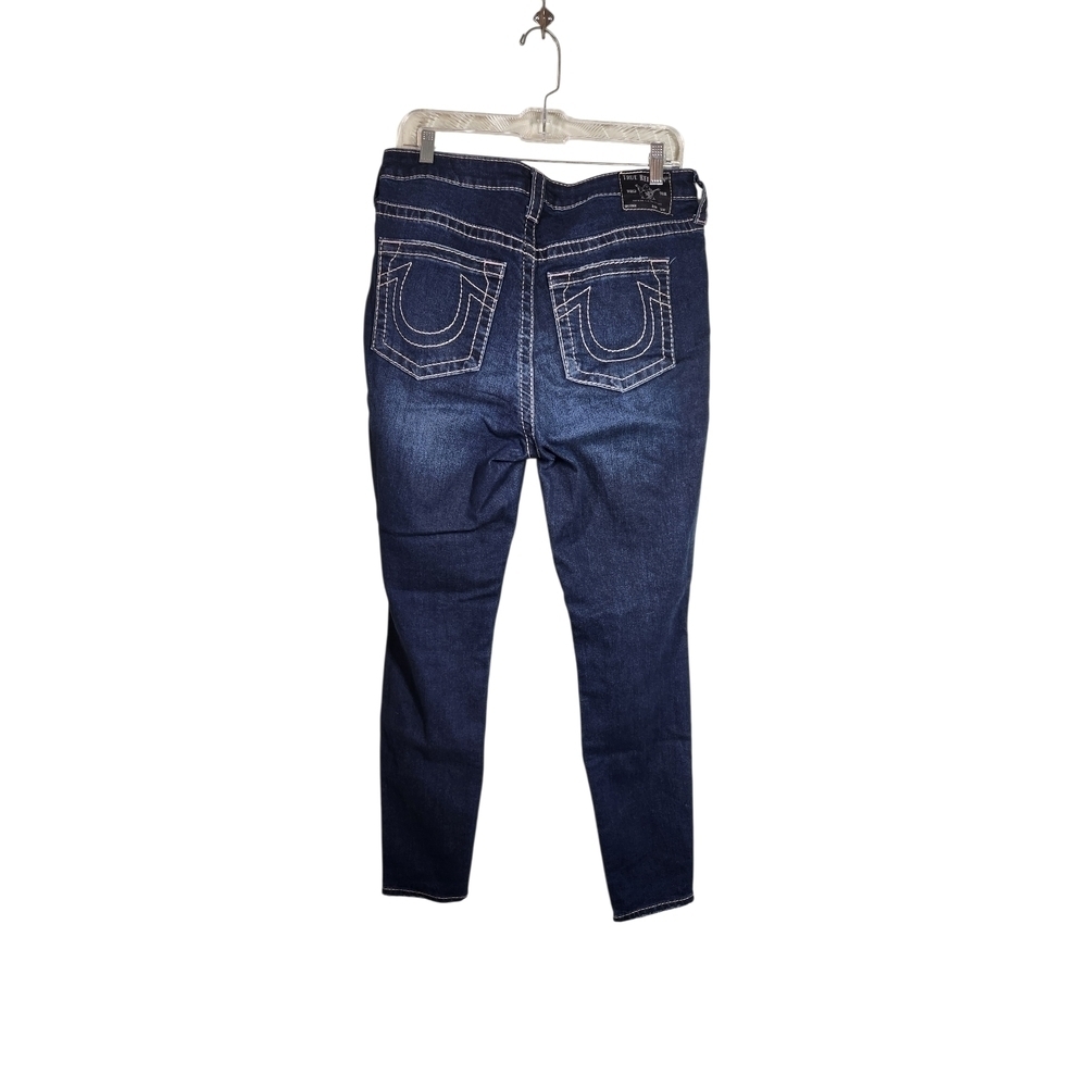 True Religion Womens Halle Mid Rise Skinny Jeans Fading Blue Size 32